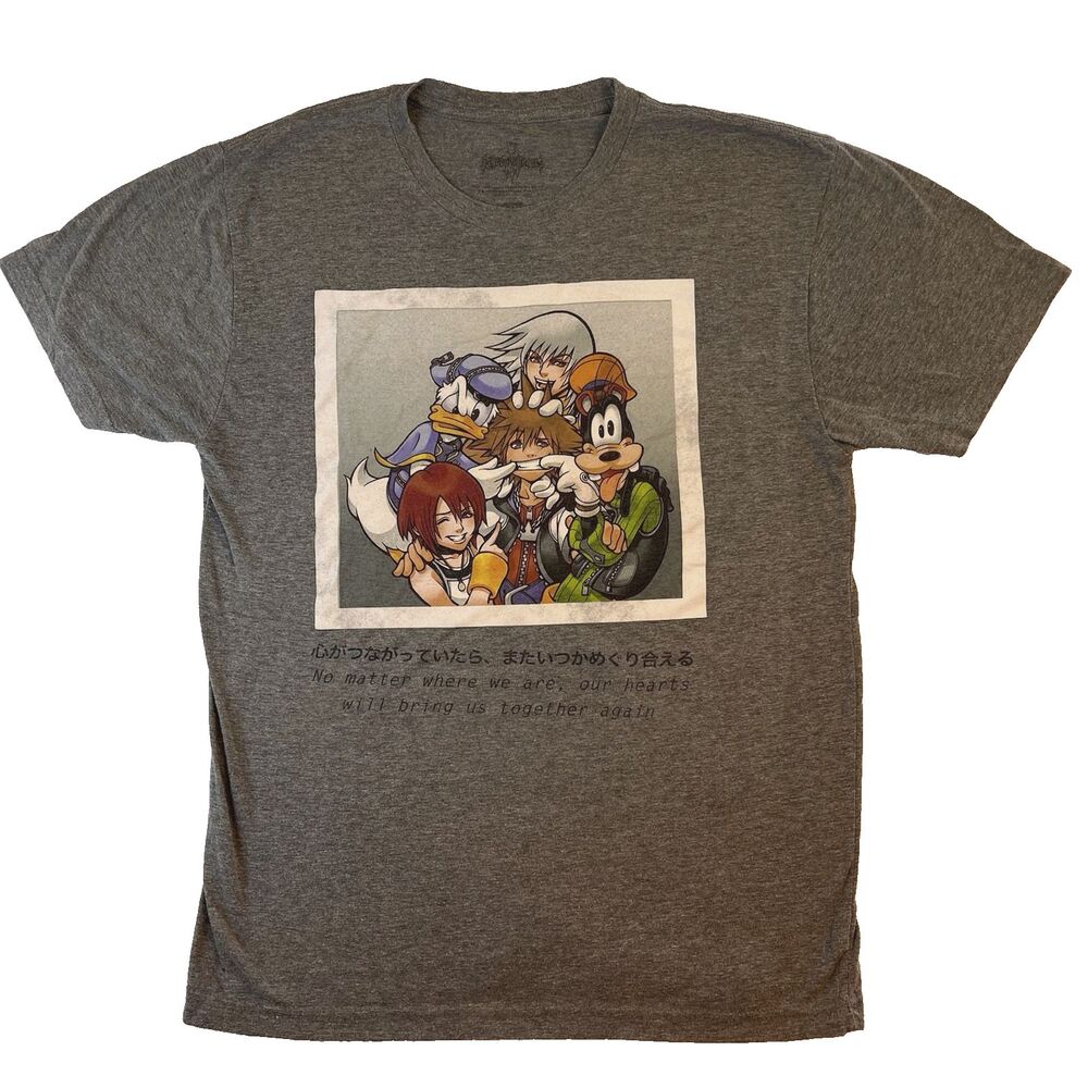 Disney KINGDOM HEARTS PHOTO T-Shirt Gray Size Medium